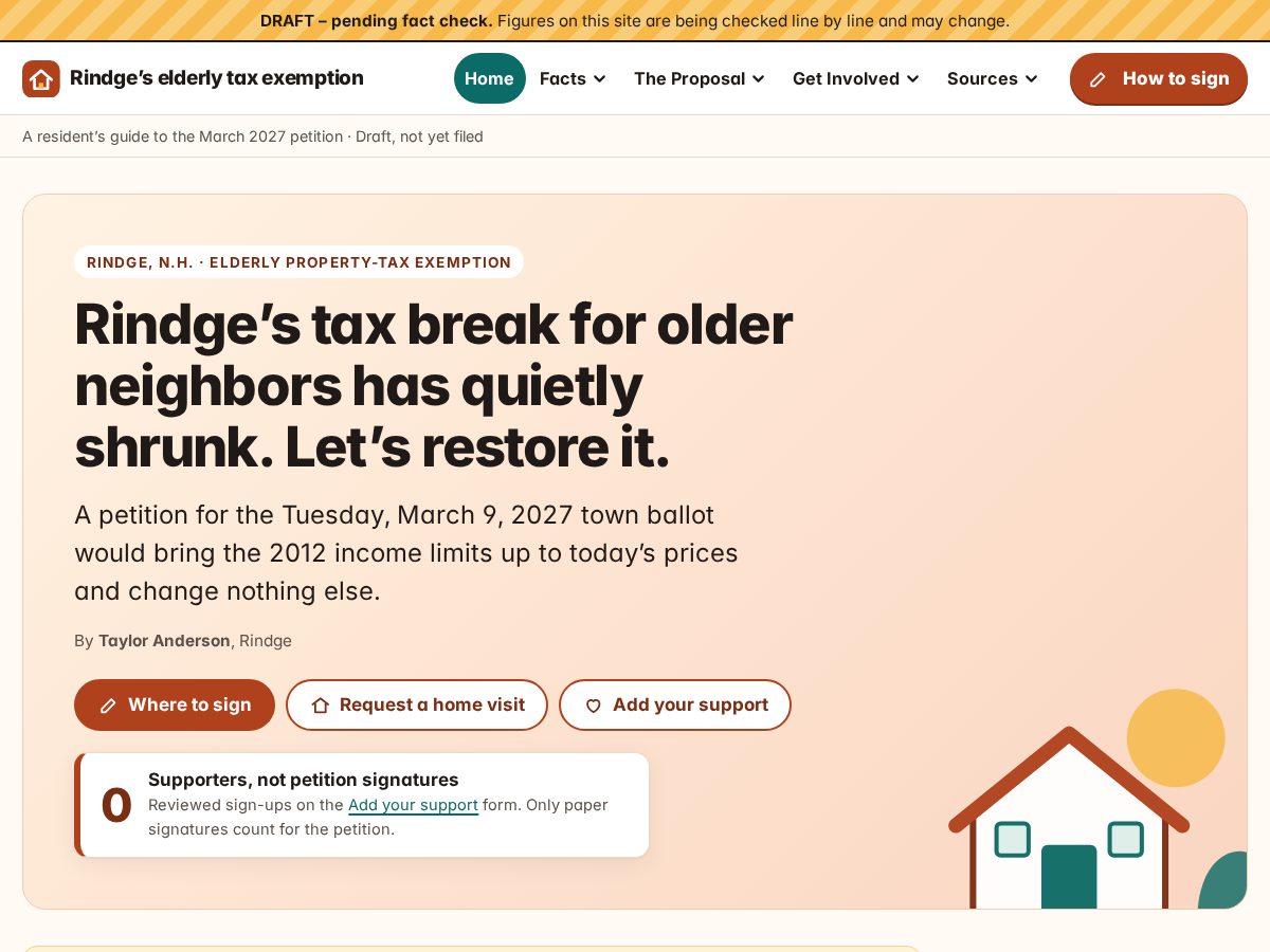 Landing-page snapshot of elderlyexemption.com
