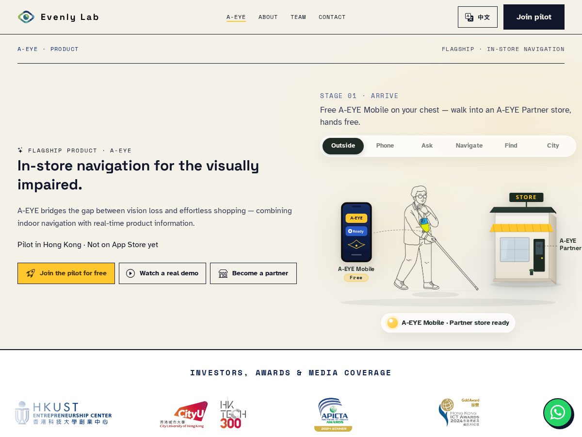 Landing-page snapshot of evenly-lab.com