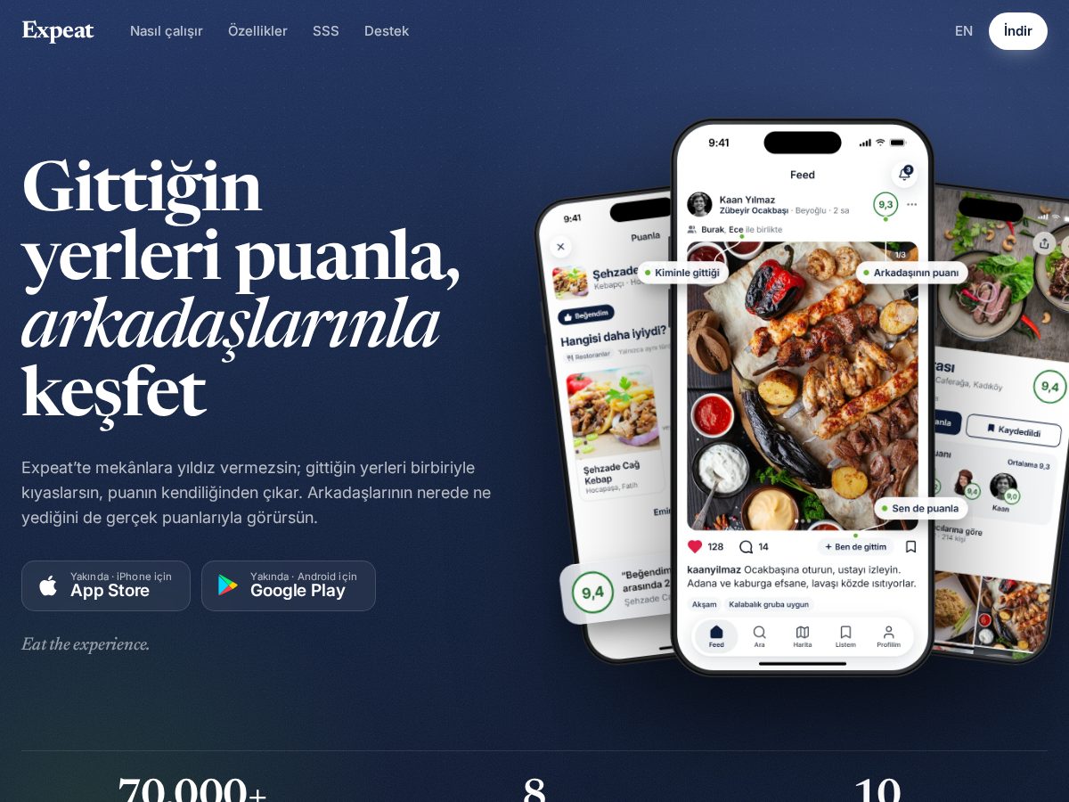 Landing-page snapshot of expeat.app
