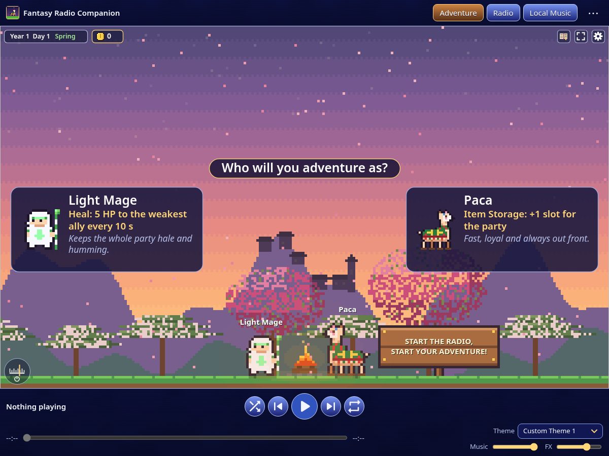 Landing-page snapshot of fantasyradiocompanion.com