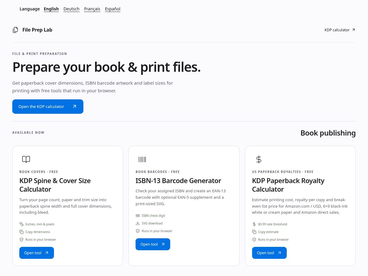 Landing-page snapshot of filepreplab.com