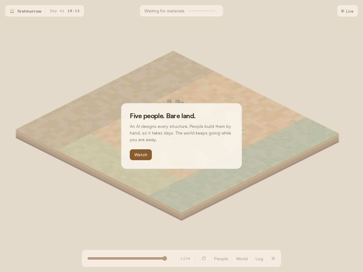 Landing-page snapshot of firstmorrow.world