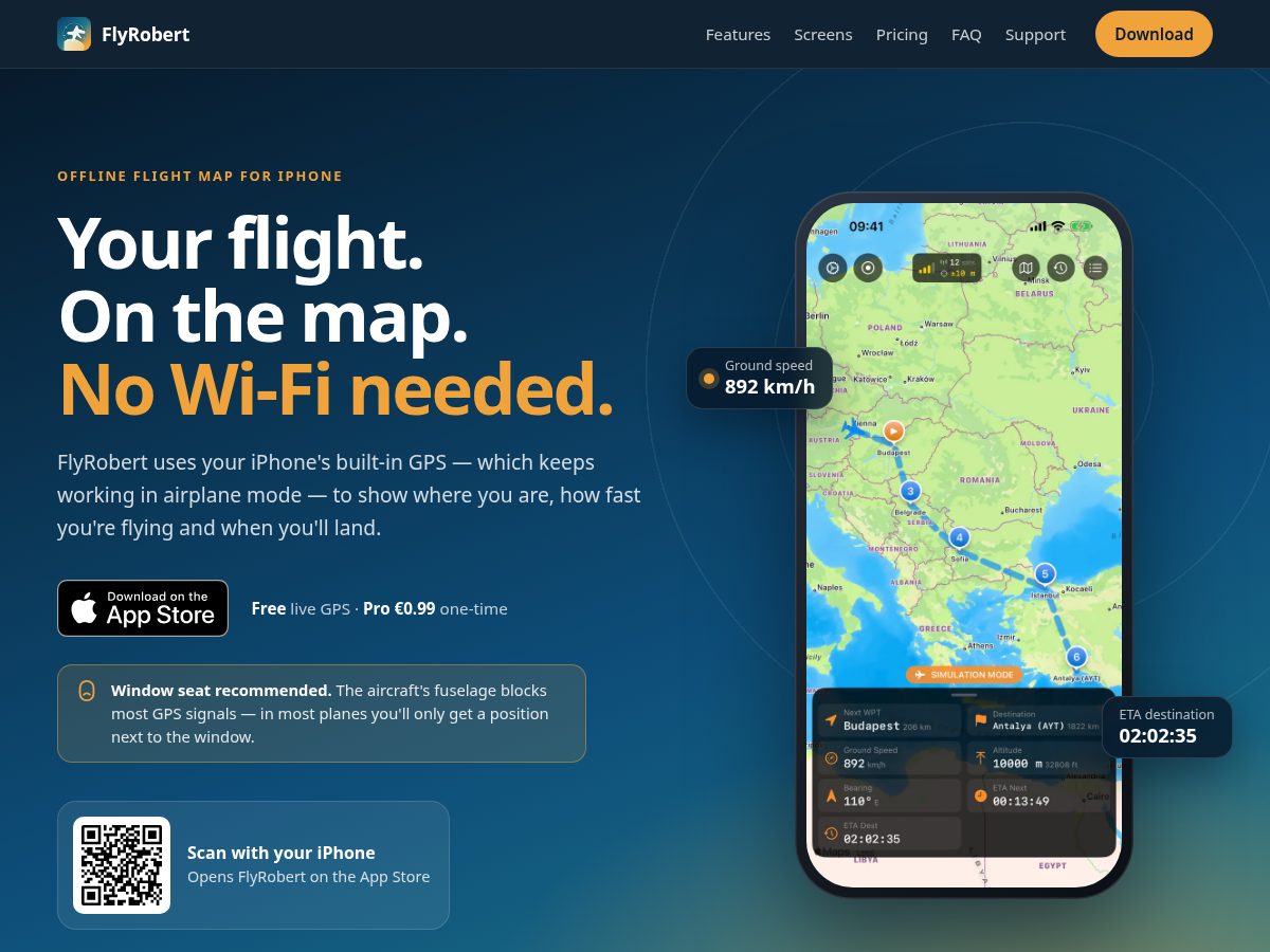 Landing-page snapshot of flyrobert.cloud