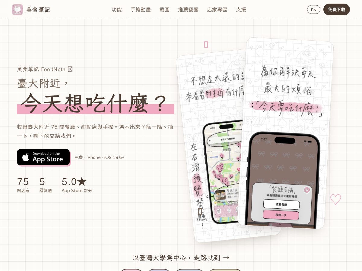 Landing-page snapshot of foodnote.online