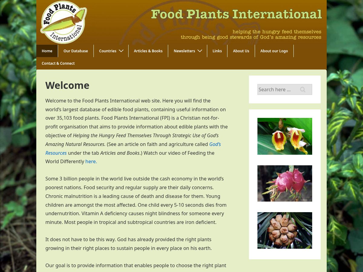Landing-page snapshot of foodplantsinternational.com