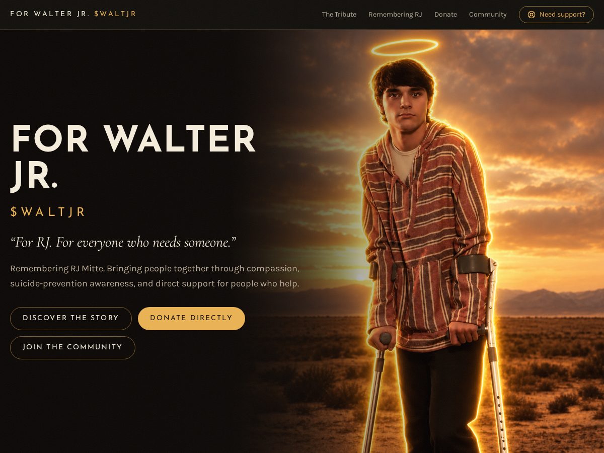 Landing-page snapshot of forwalterjr.org