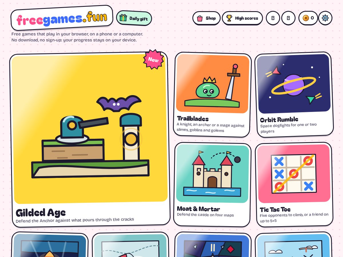 Landing-page snapshot of freegames.fun