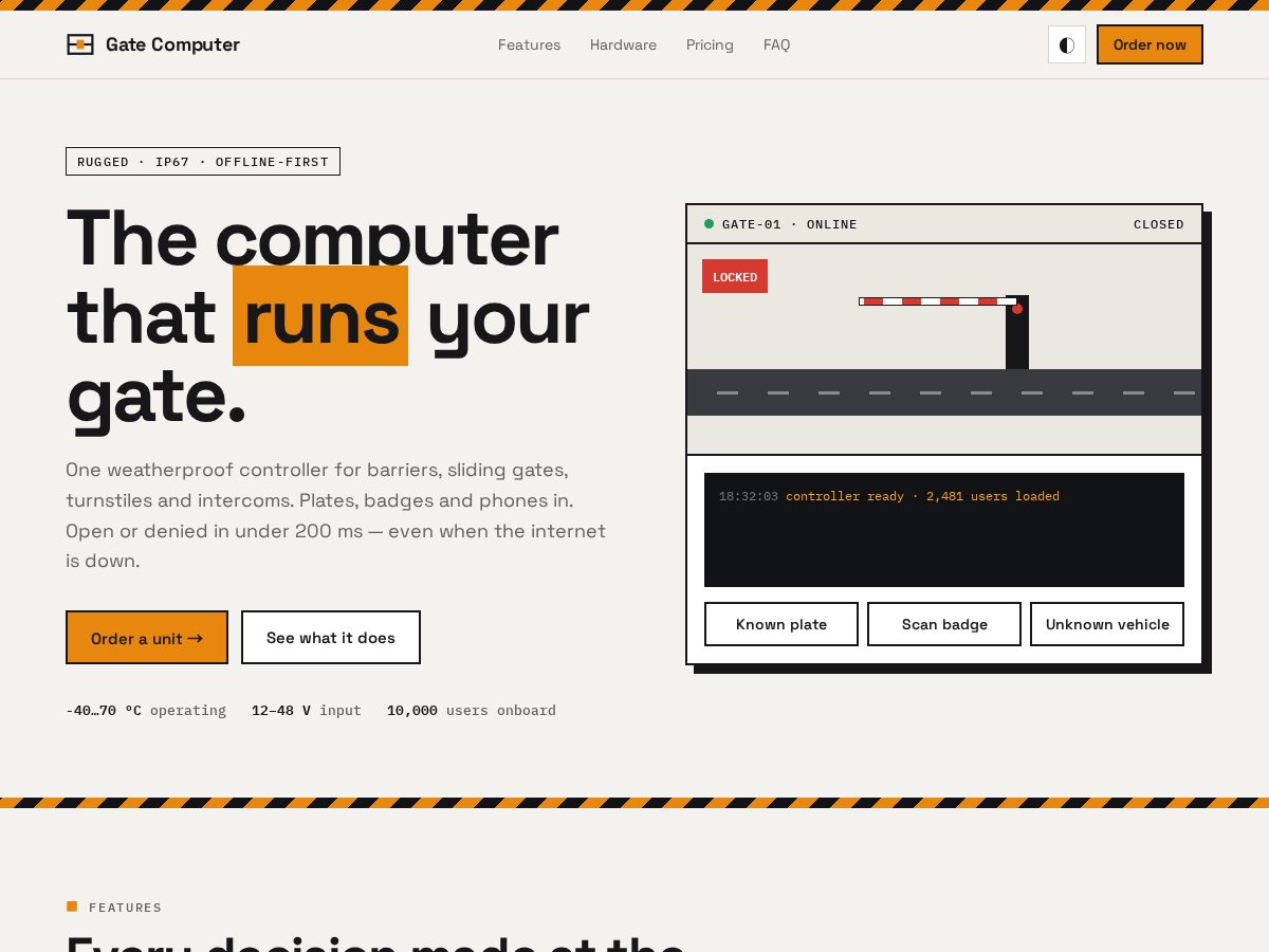 Landing-page snapshot of gatecomputer.com