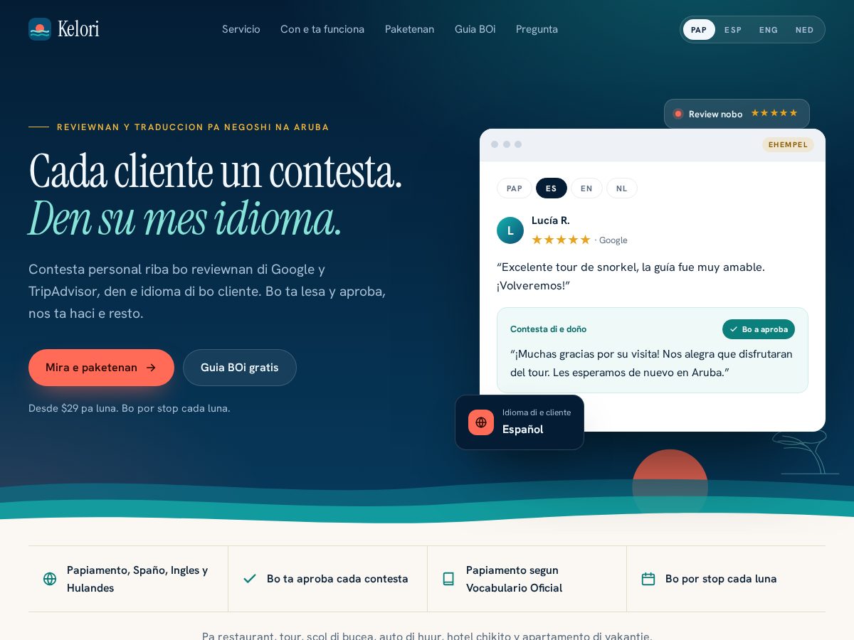 Landing-page snapshot of getkelori.com