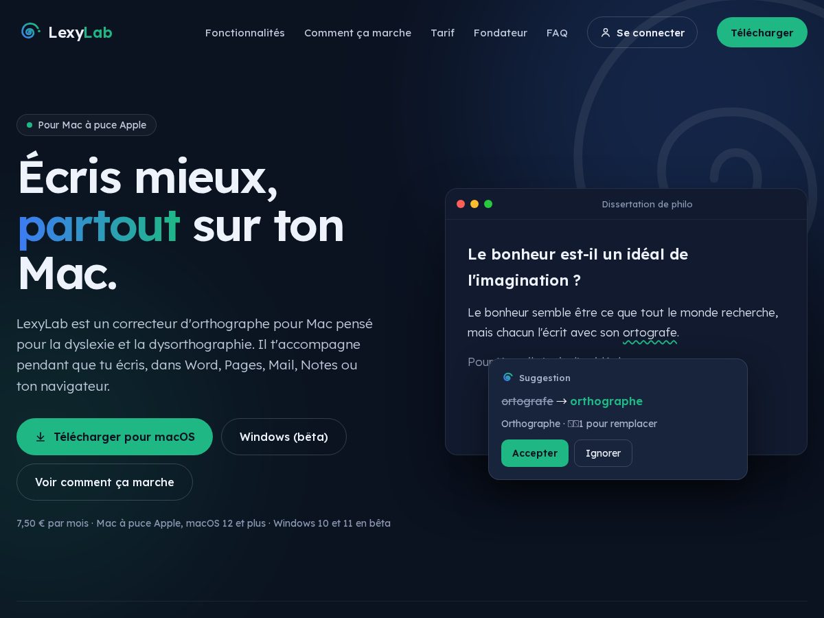 Landing-page snapshot of getlexylab.com