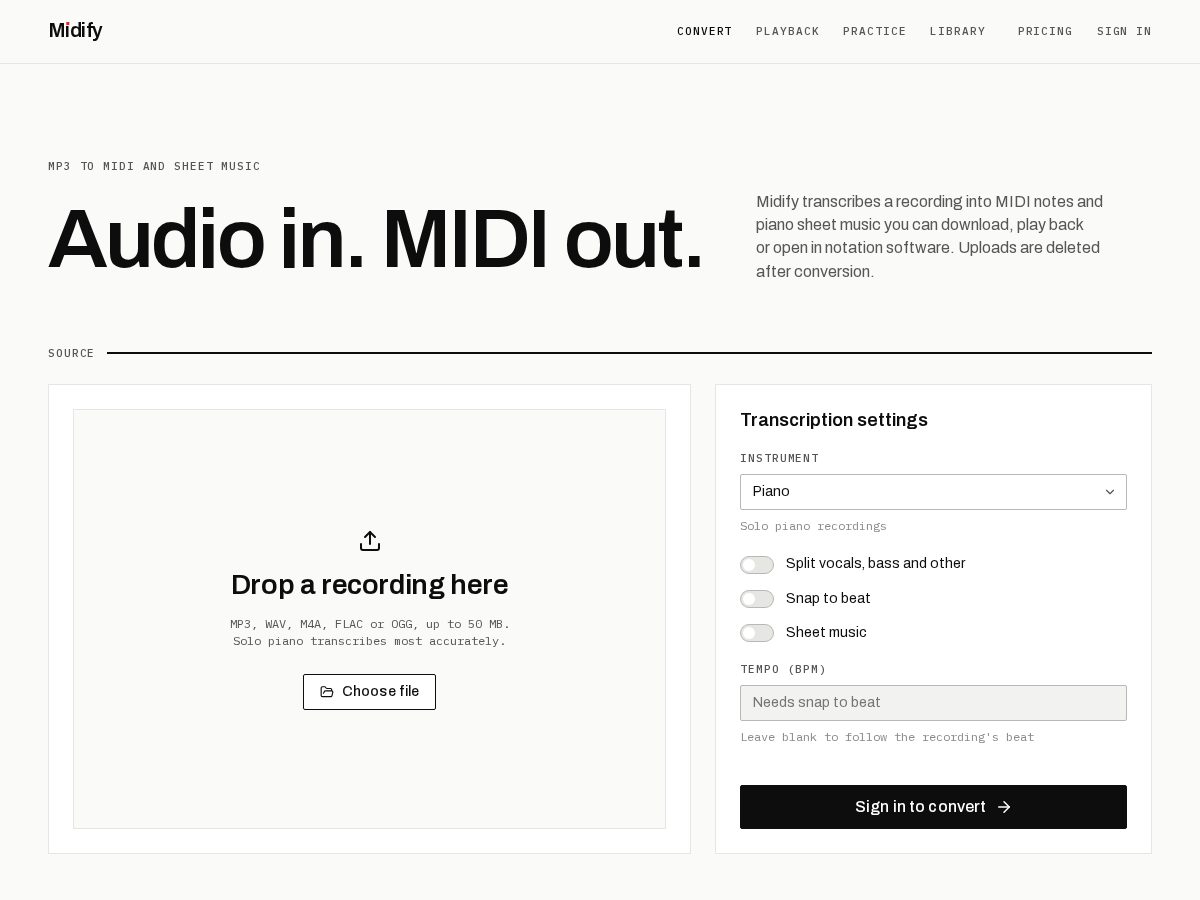 Landing-page snapshot of getmidify.com