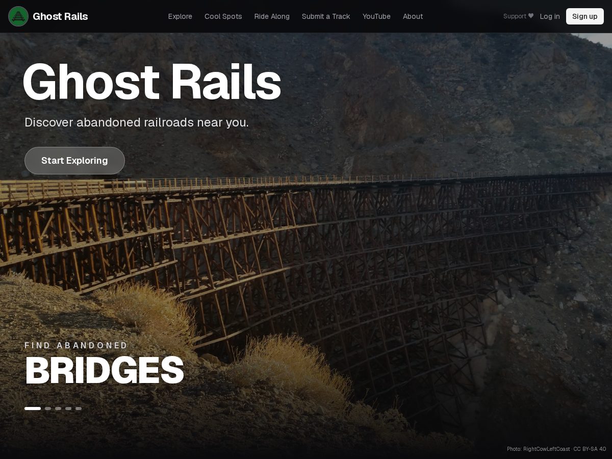 Landing-page snapshot of ghostrails.net
