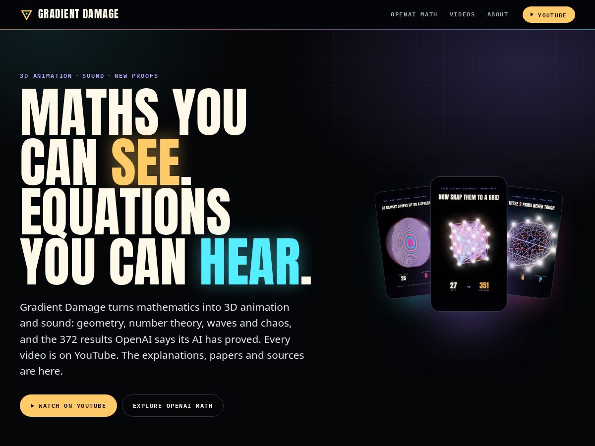 Landing-page snapshot of gradientdamage.com
