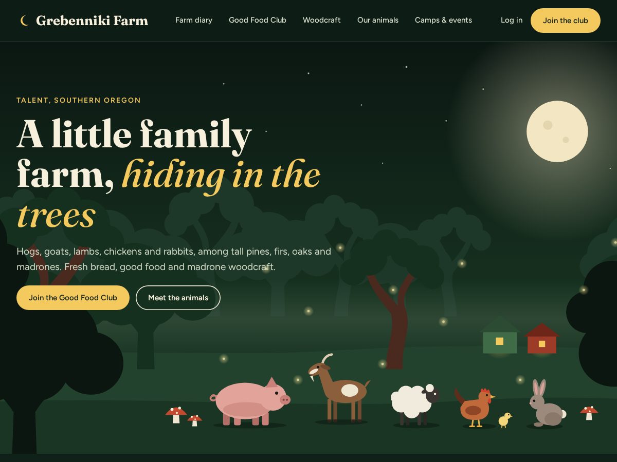Landing-page snapshot of grebennikifarm.com
