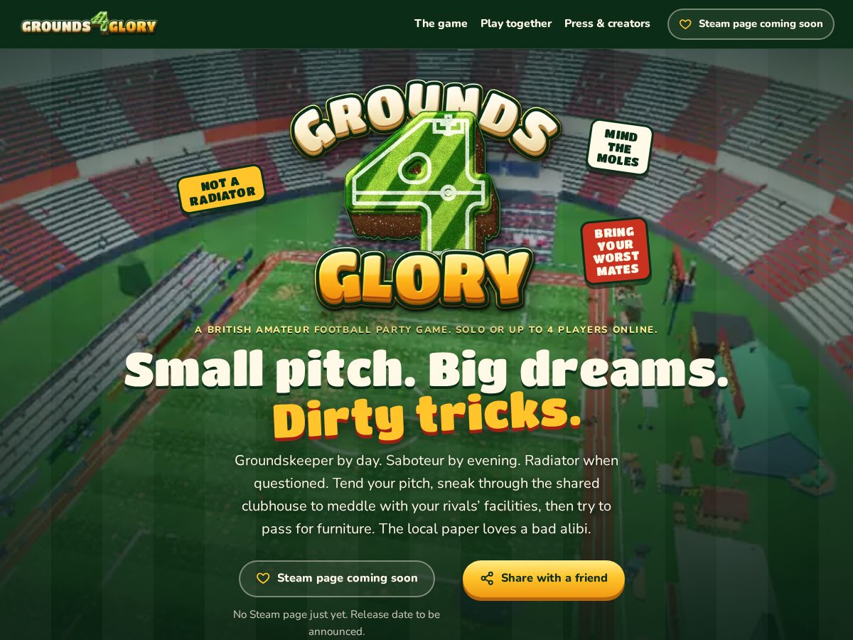 Landing-page snapshot of grounds4glory.com