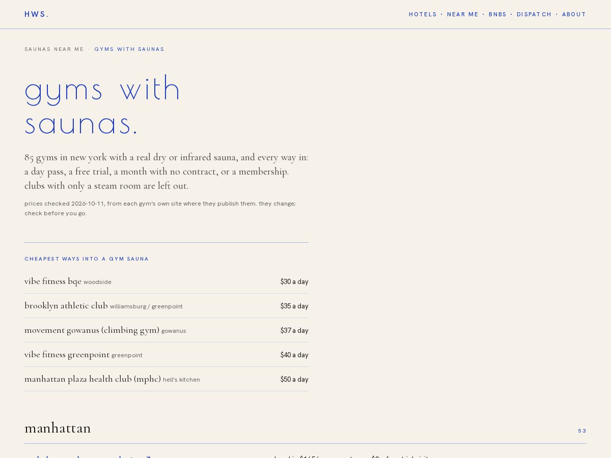 Landing-page snapshot of gymsaunas.com