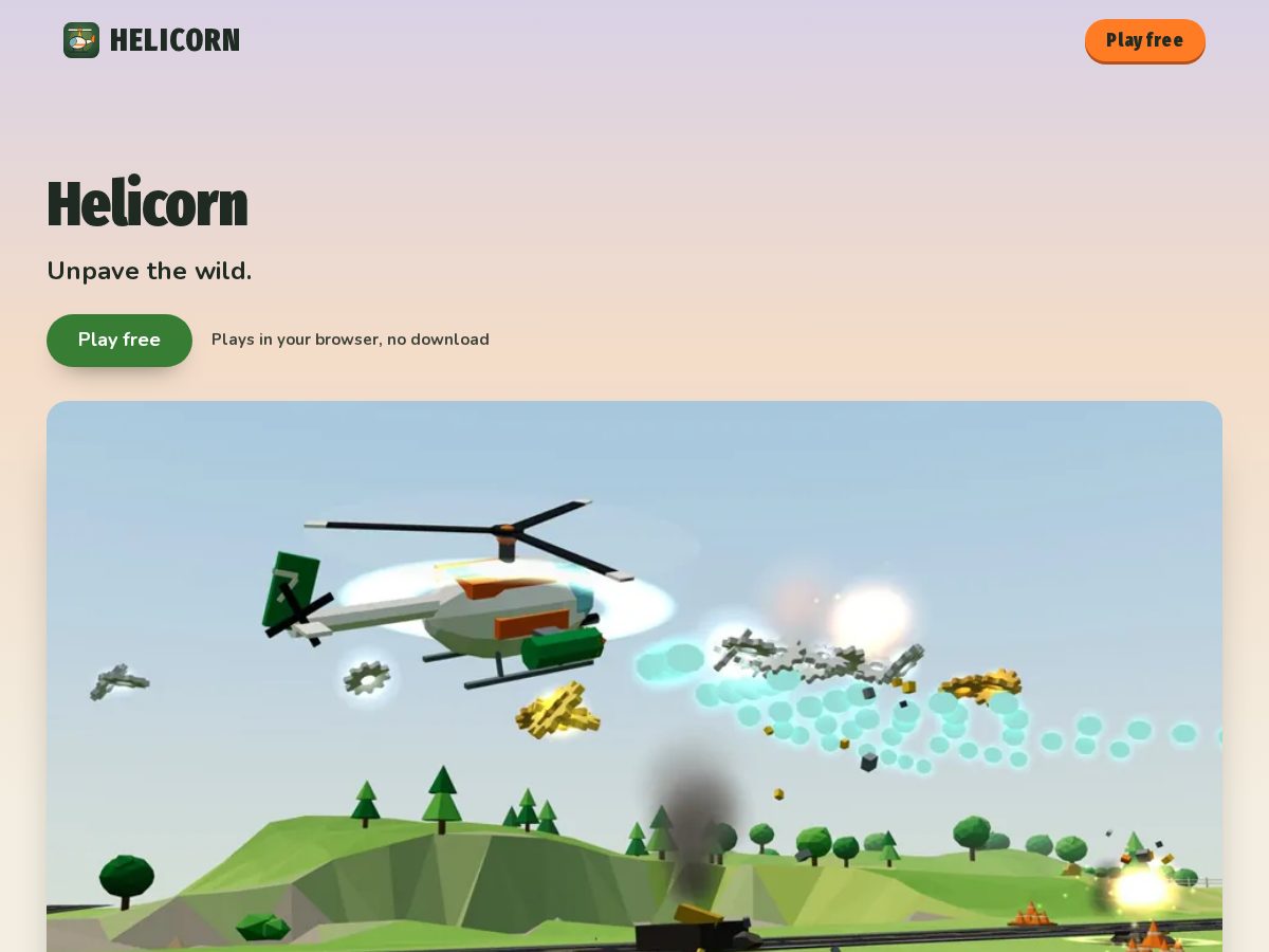 Landing-page snapshot of helicorn.com