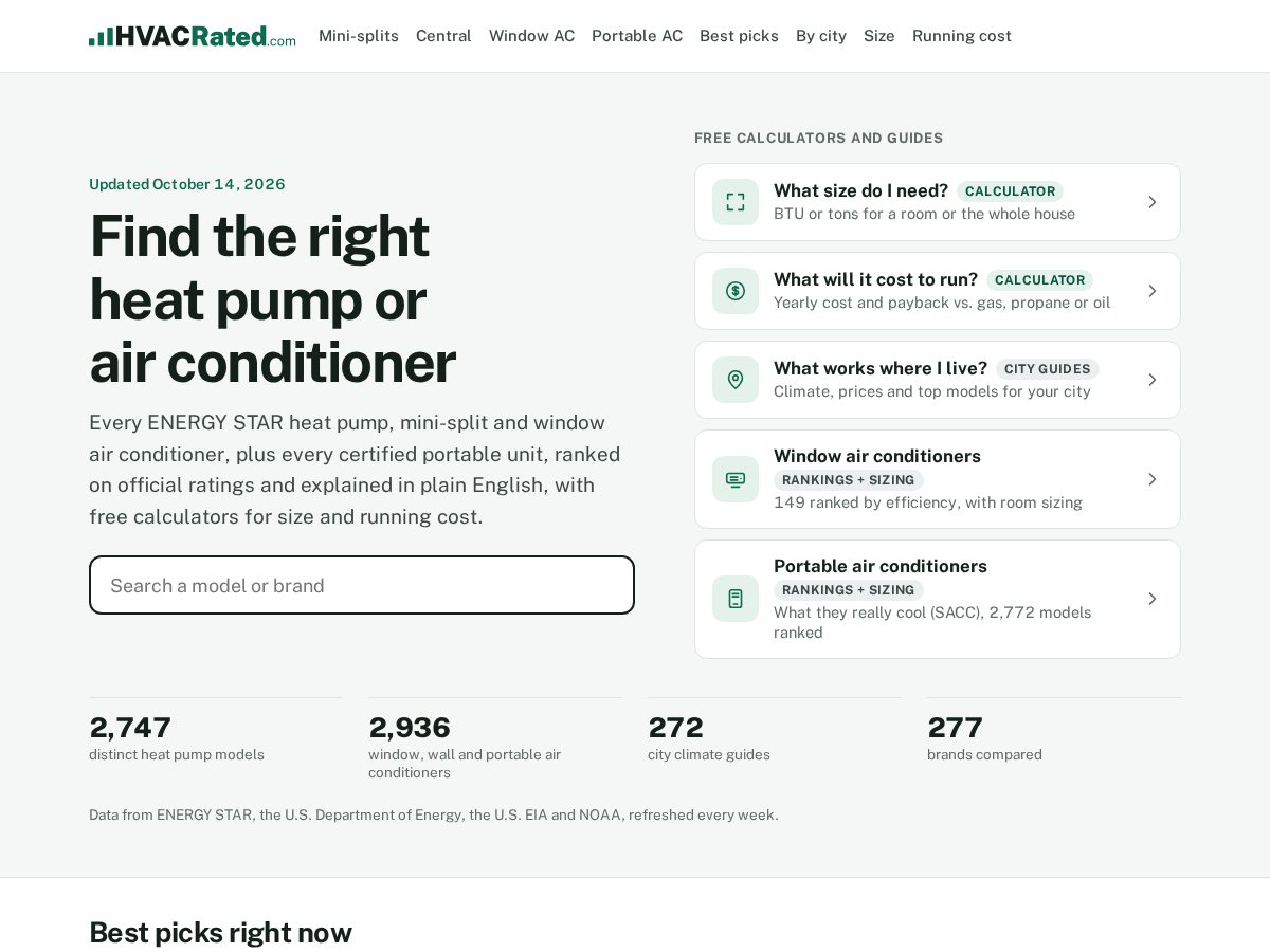 Landing-page snapshot of hvacrated.com