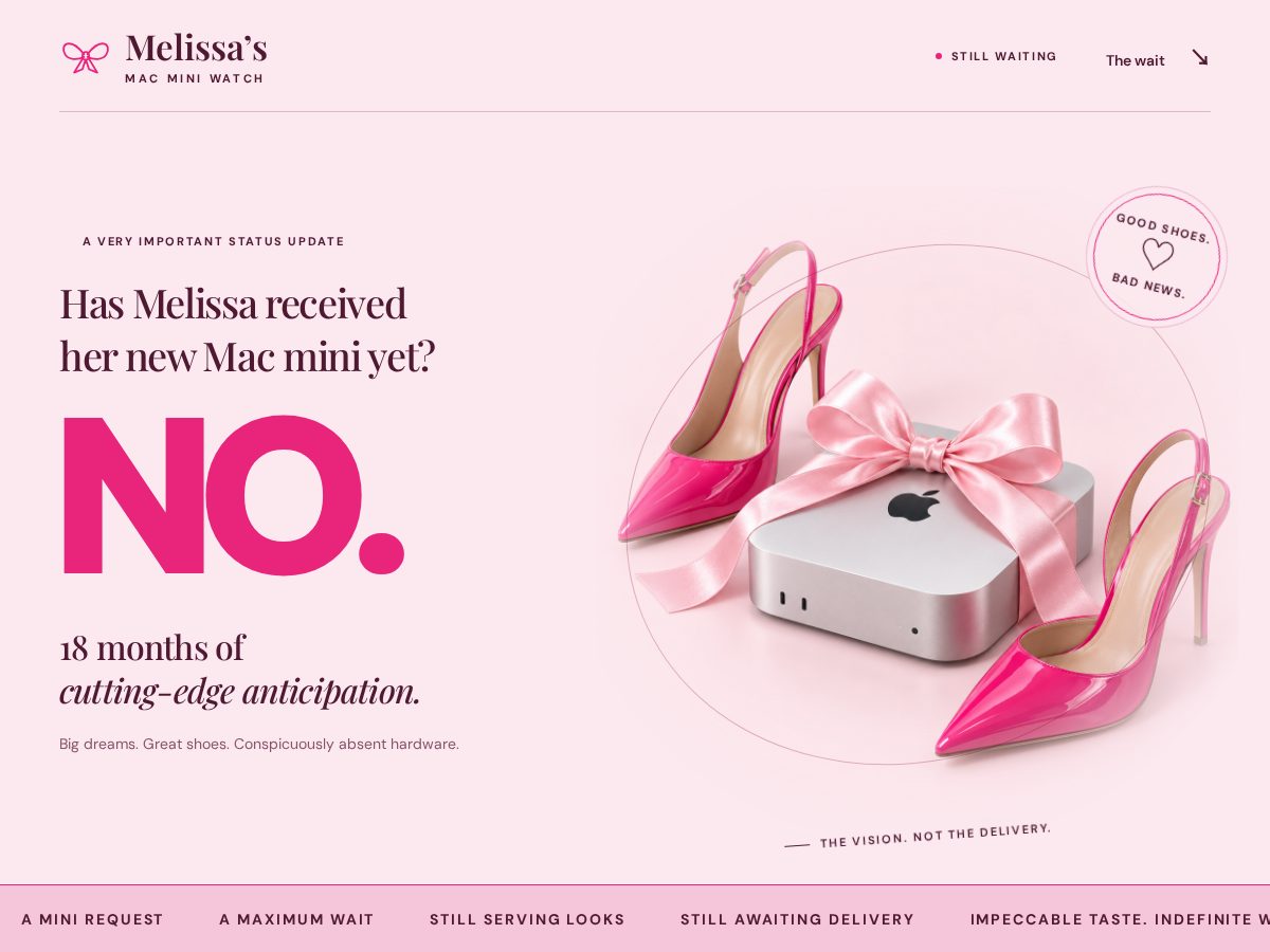 Landing-page snapshot of ismelissasmachereyet.com