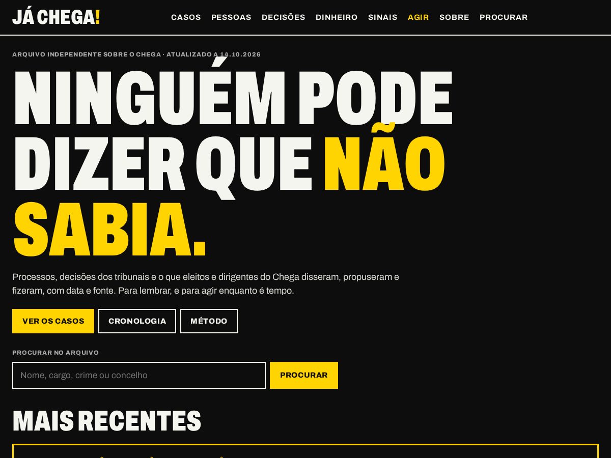 Landing-page snapshot of jachega.org