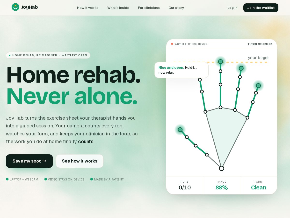 Landing-page snapshot of joyhab.app