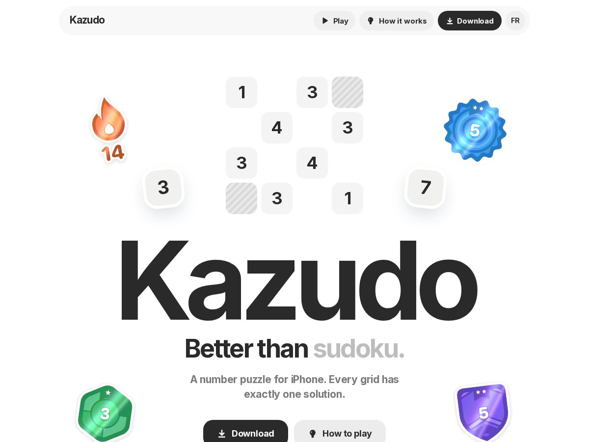 Landing-page snapshot of kazudo.app