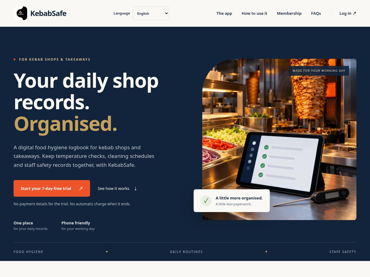 Landing-page snapshot of kebabsafe.app