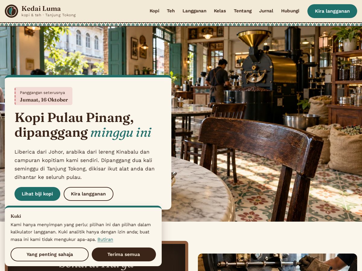 Landing-page snapshot of kedailuma.store
