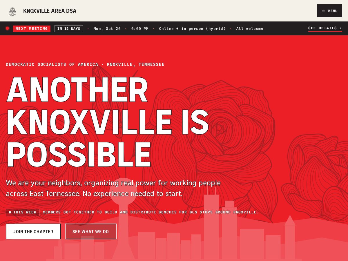 Landing-page snapshot of knoxvilledsa.tech