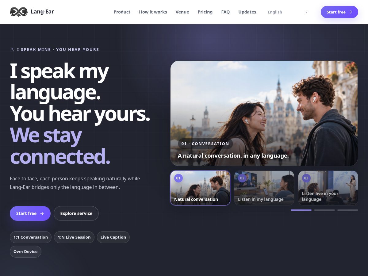 Landing-page snapshot of lang-ear.com
