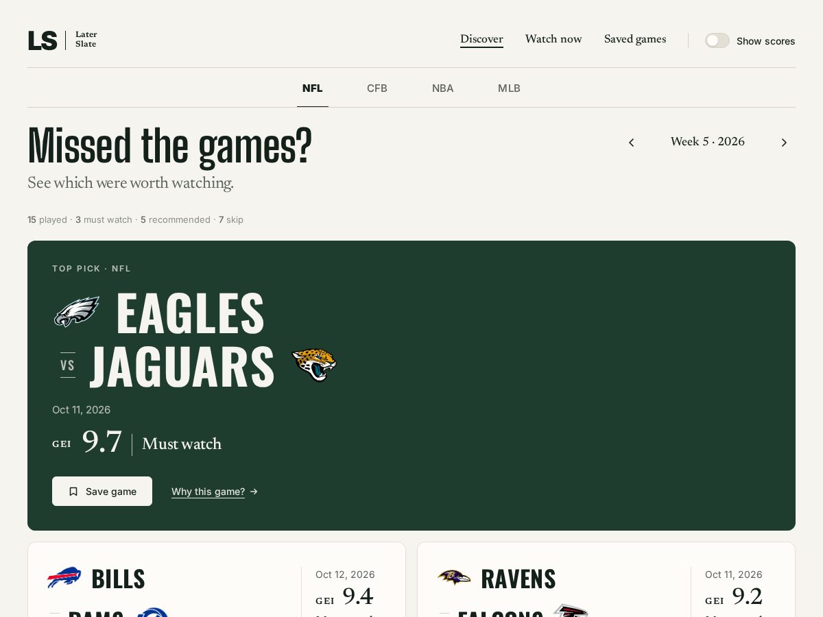 Landing-page snapshot of laterslate.com