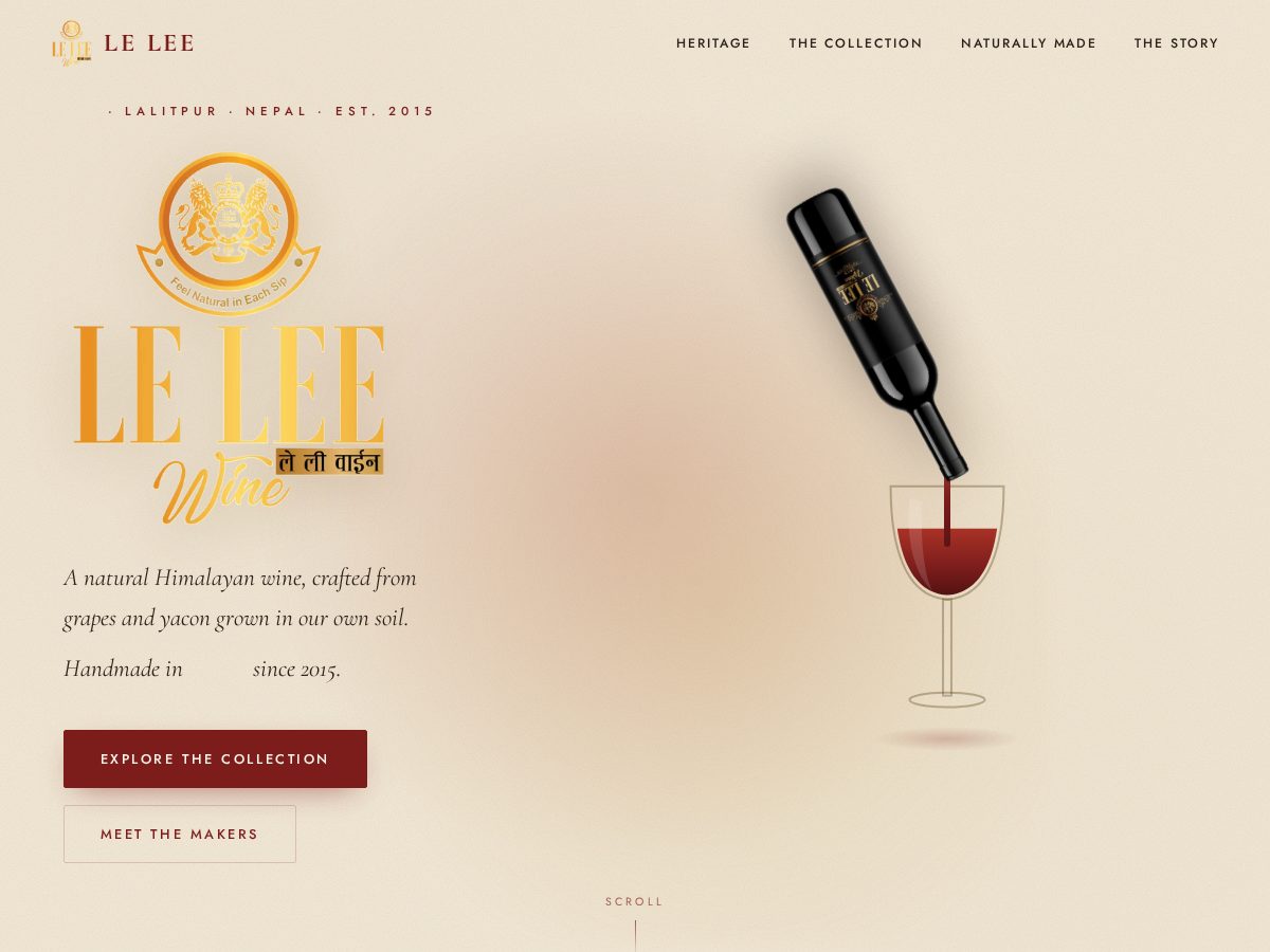 Landing-page snapshot of leleewine.com