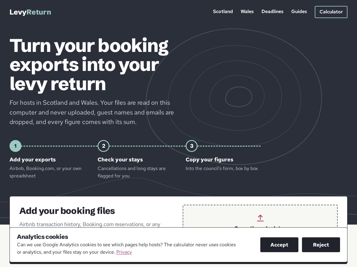 Landing-page snapshot of levyreturn.com