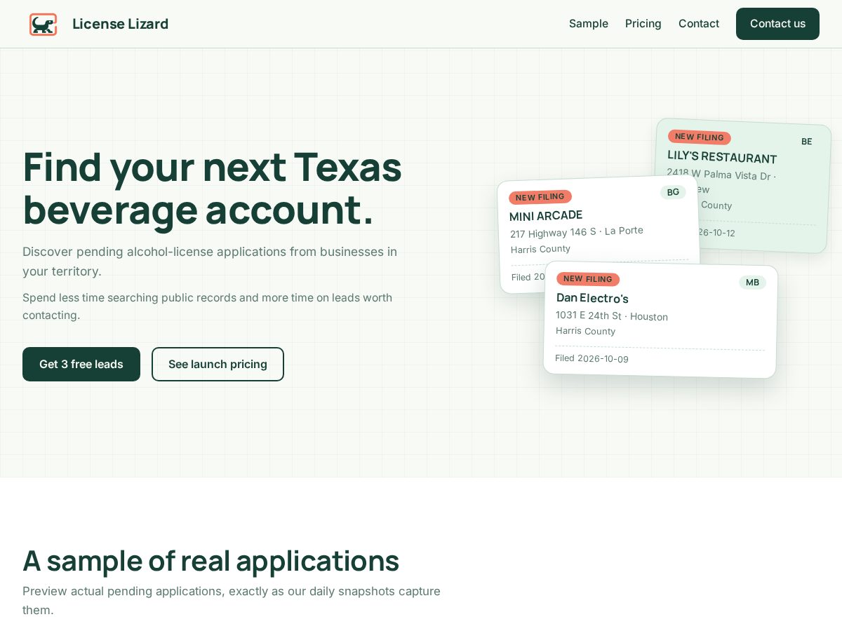 Landing-page snapshot of licenselizard.com