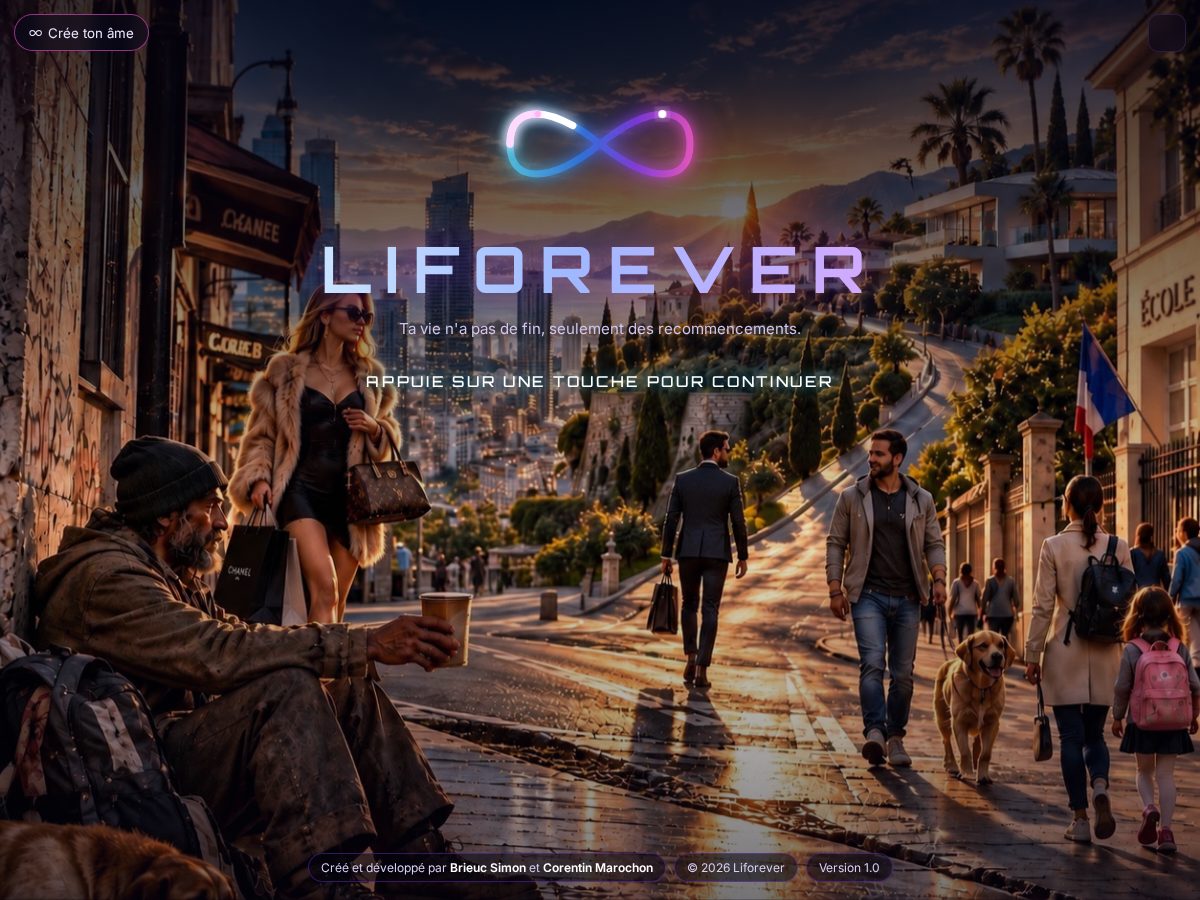 Landing-page snapshot of liforever.com