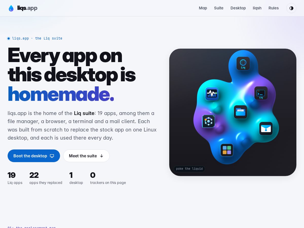 Landing-page snapshot of liqs.app