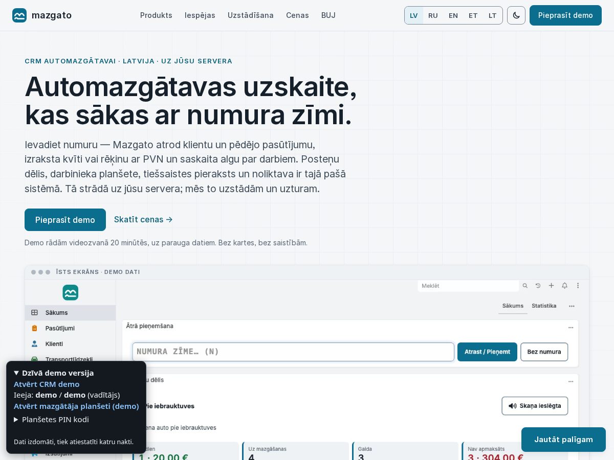 Landing-page snapshot of mazgato.app