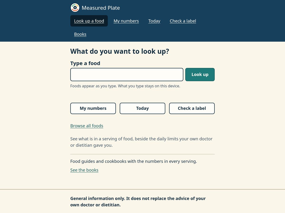 Landing-page snapshot of measuredplate.com