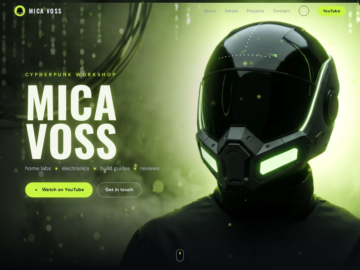 Landing-page snapshot of micavoss.com