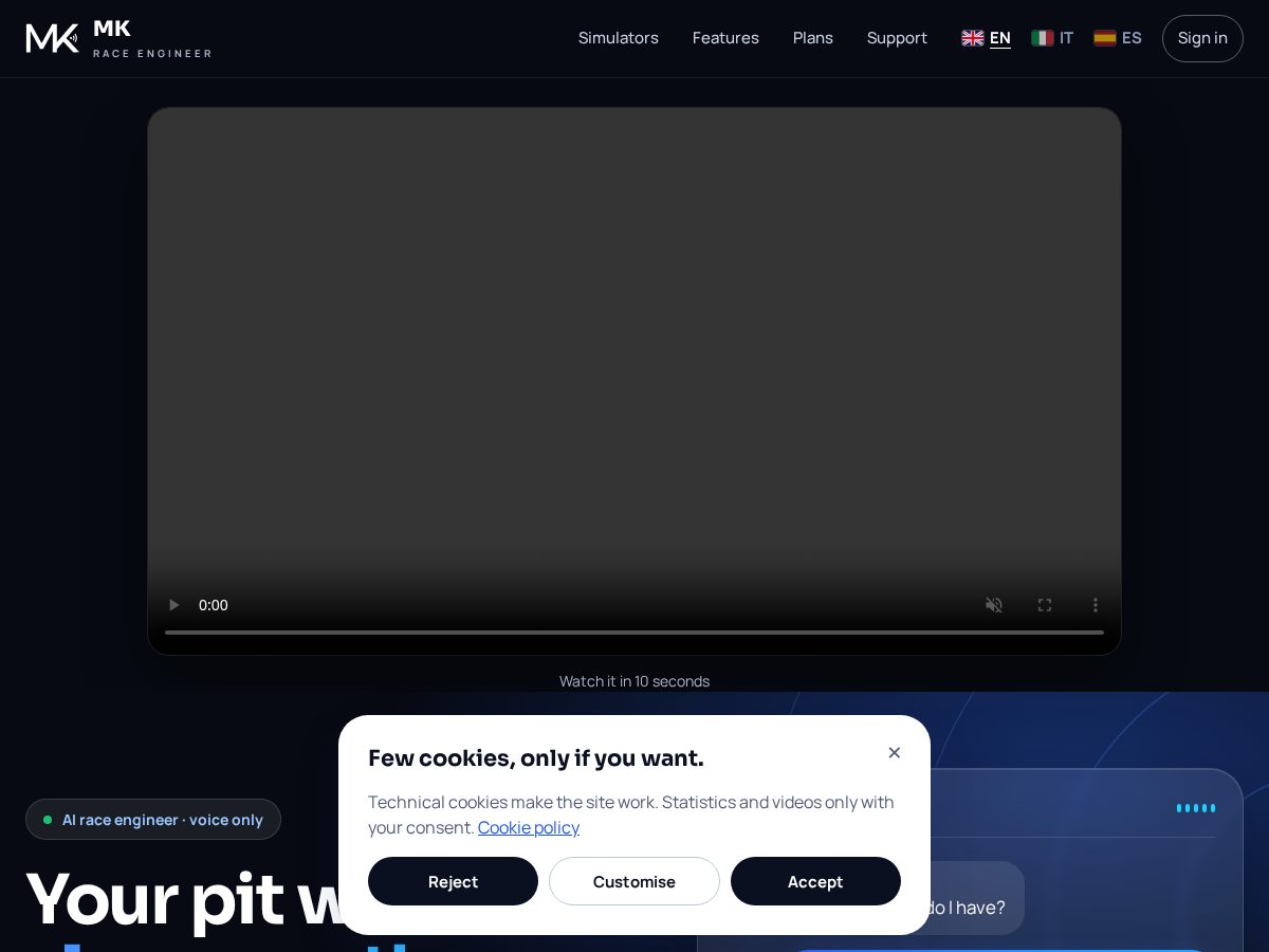Landing-page snapshot of mkraceengineer.com