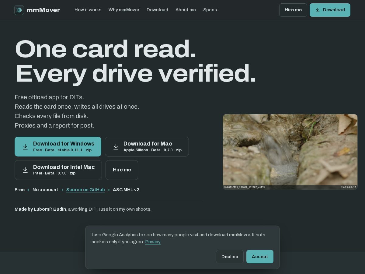Landing-page snapshot of mmmover.video