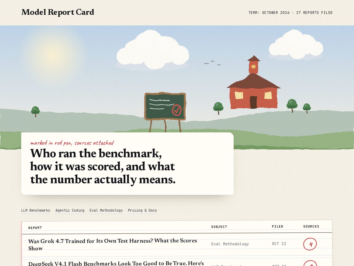 Landing-page snapshot of modelreportcard.com