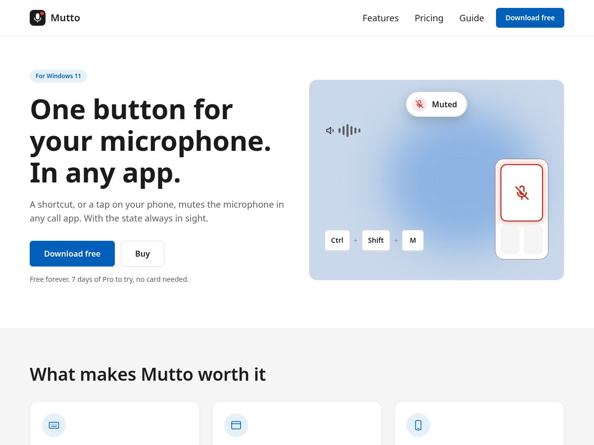 Landing-page snapshot of mutto.app