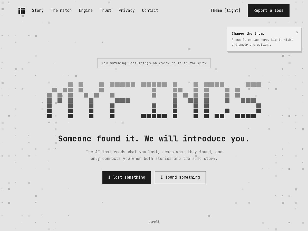 Landing-page snapshot of myfinds.pro