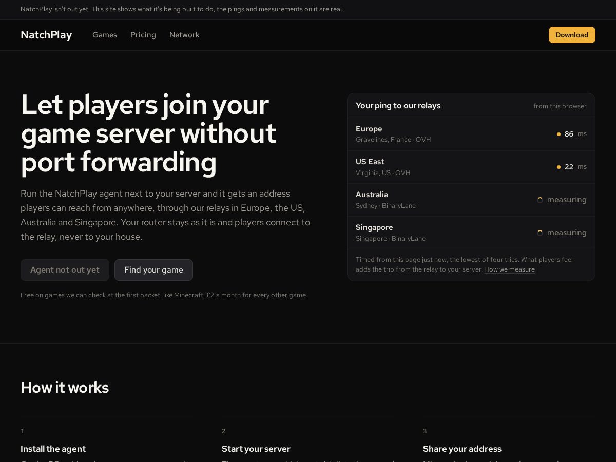 Landing-page snapshot of natchplay.com