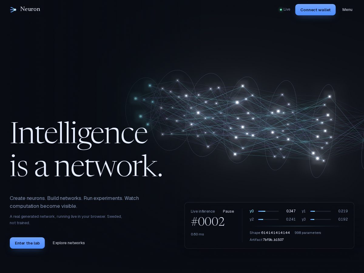 Landing-page snapshot of neuronai.online