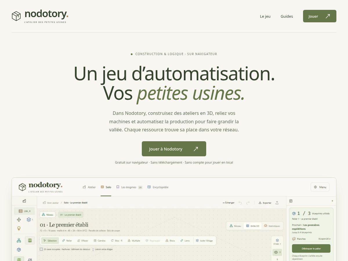 Landing-page snapshot of nodotory.com