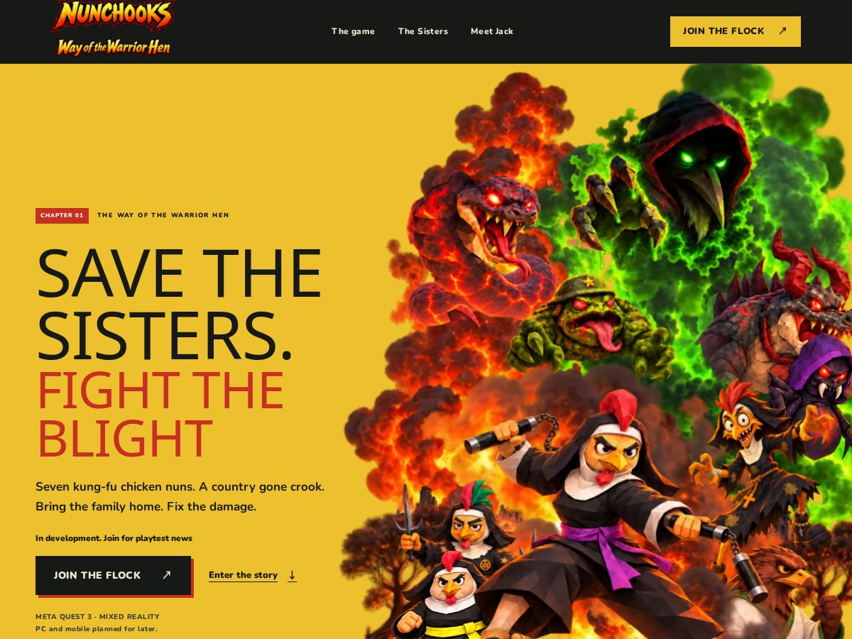 Landing-page snapshot of nunchooks.com