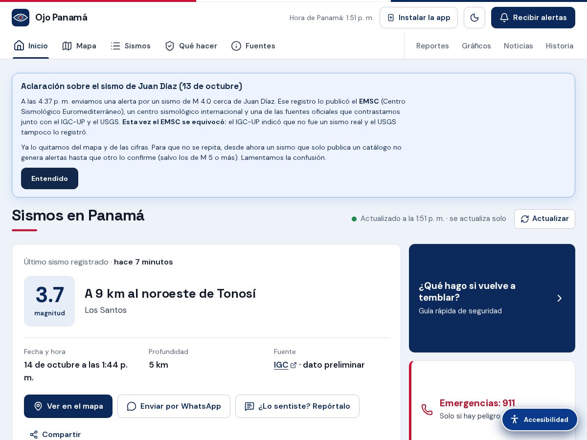 Landing-page snapshot of ojopanama.com