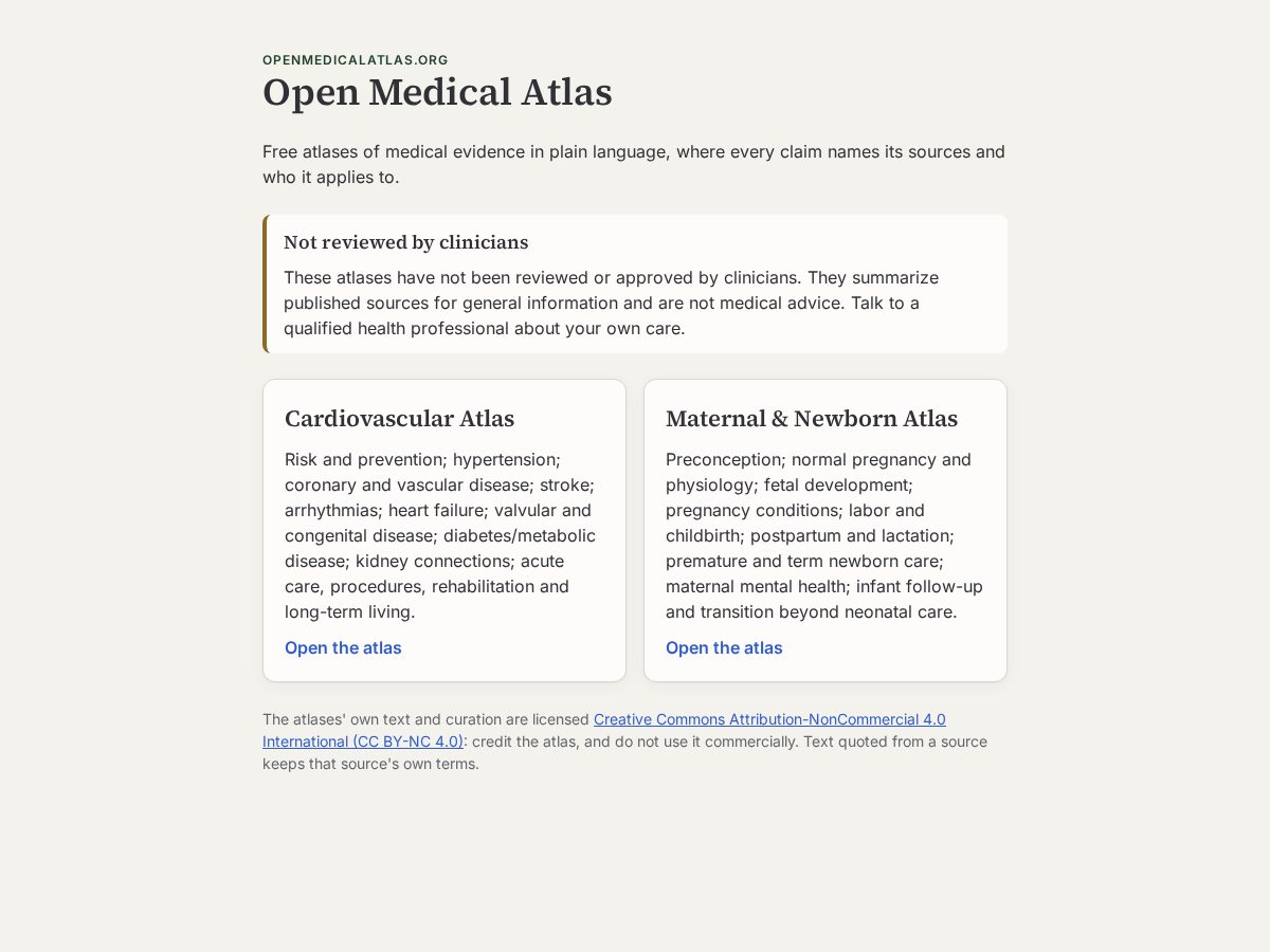 Landing-page snapshot of openmedicalatlas.org